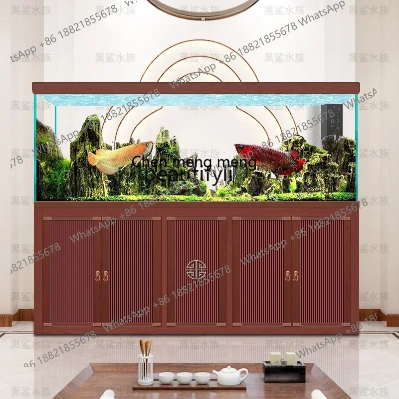 

cqyArowana tank living room new large ultra-white glass aquarium floor bottom filter 2 meters