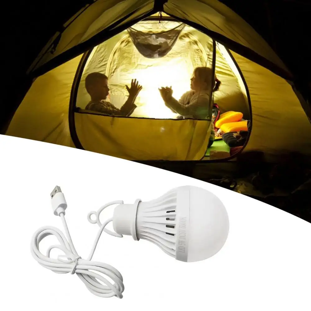 Camping Bulb  Useful Plug-and-Play Long Lasting  5W USB-powered Camping Lamp Mini Light Bulb Camping Supplies