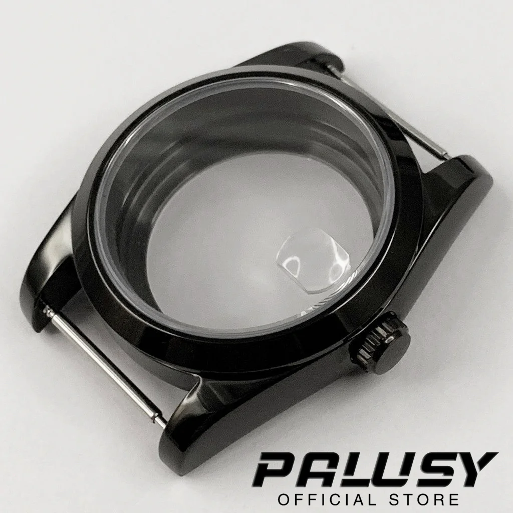 36MM/40MM NH35 Black Fluted Curved Watch Case Sapphire Glass For NH34 NH35 NH36 PT5000 ETA 2824 Miyota 8215  Movement