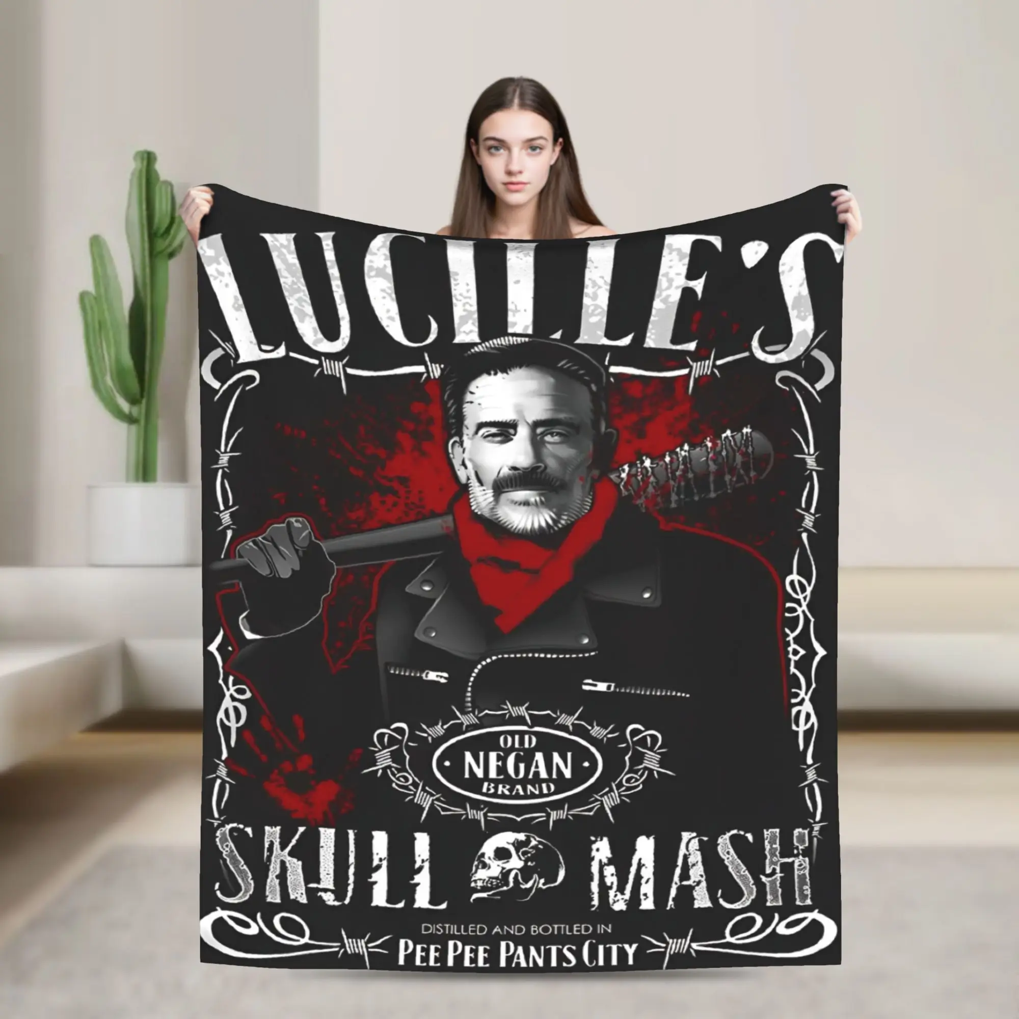 

The Walking Dead Character Negan Flannel Throw Blanket Blankets for Bedding Car Super Soft Quilt