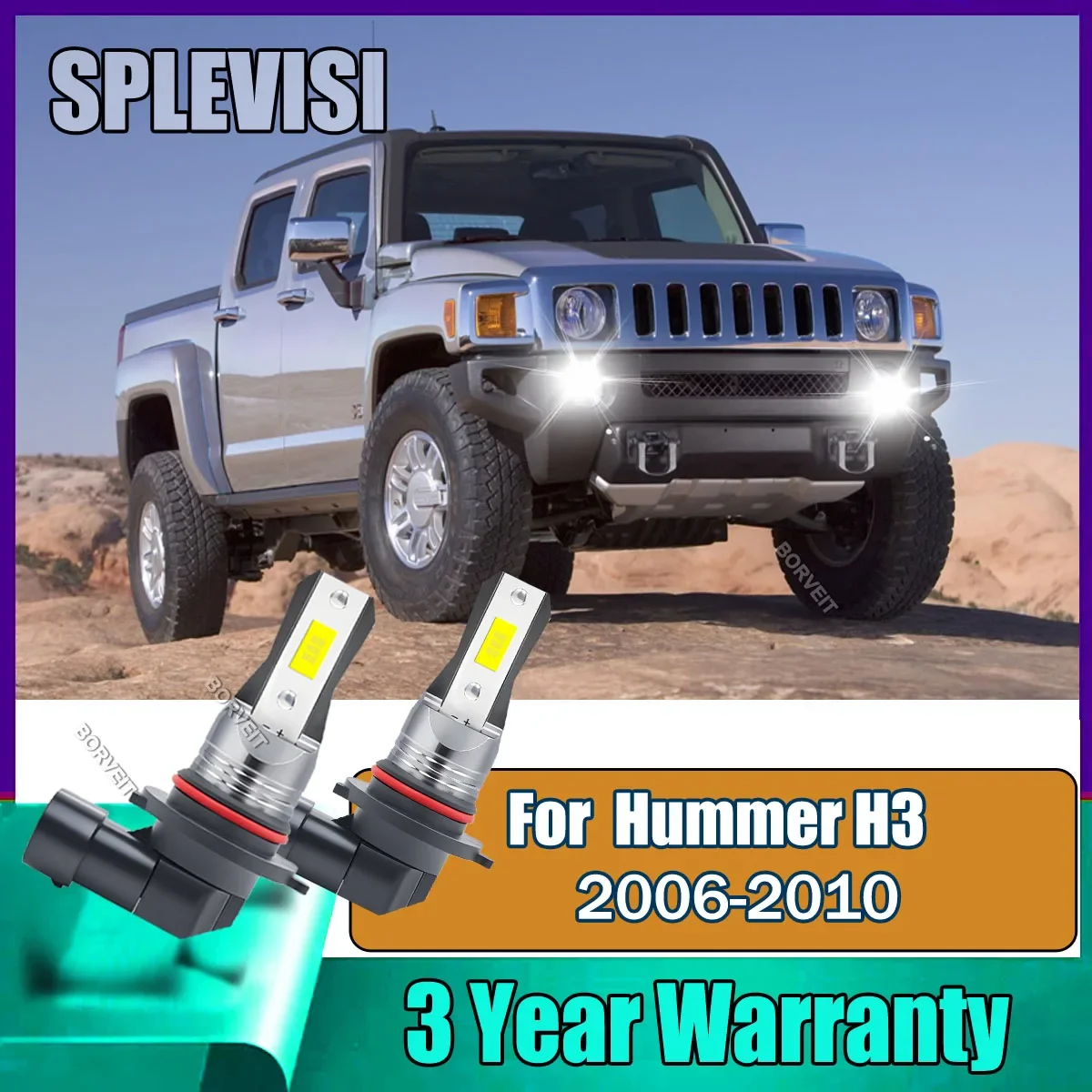 2Pcs 9145 H10 Fog Lights - Precision Beam Pattern - No Glare for Oncoming Traffic For Hummer H3 2006 2007 2008 2009 2010