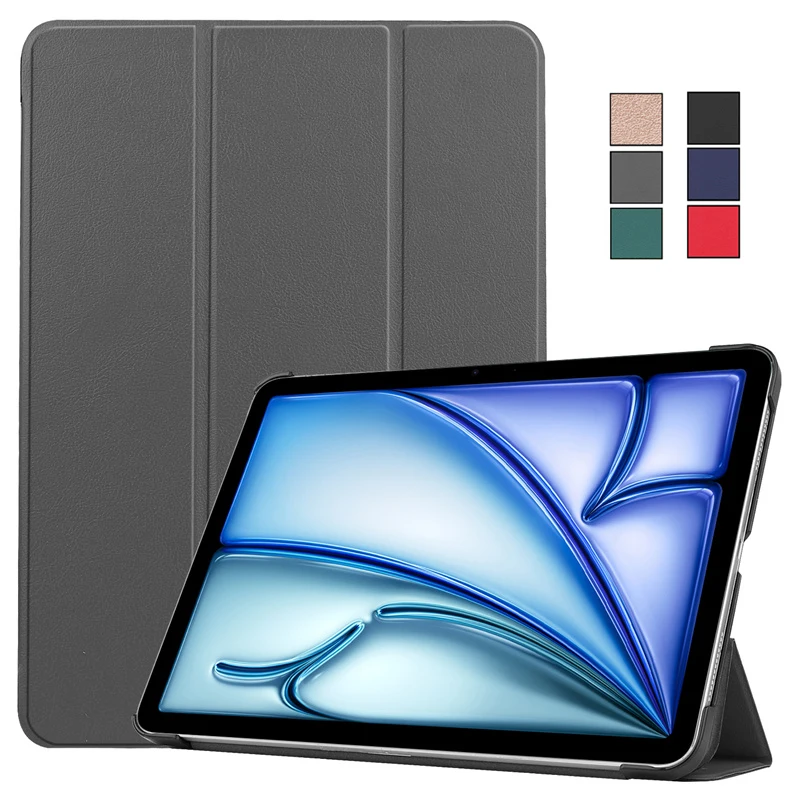 For iPad Air 13 M4 M3 Case 13 inch Tri-Fold PU Leather Stand Hard Tablet Shell Funda For iPad Air 13 2026 2025 Case Cover Coque