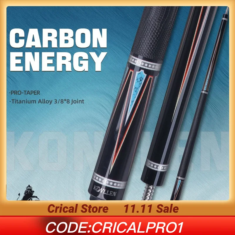 

KONLLEN Pool Cue with Carbon Fiber Shaft 12.5mm Tip Professional pool cues for Billiard Cue