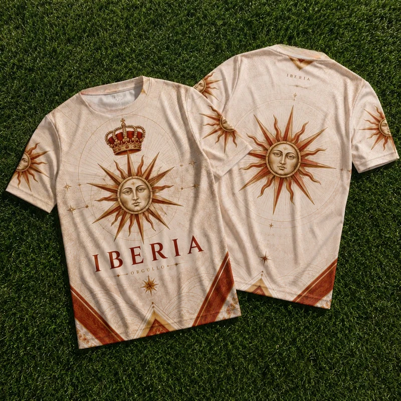 2026 Summer Best-selling Spanish Men's Football Training T-Shirt - 3D Print, Breathable, Quick-Drying, Family Couple Style