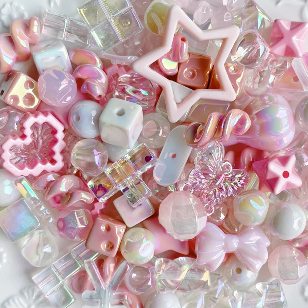 20/50g Acrylic Cute Random Style Beaded For DIY Mobile Phone Chain Necklace Bracelet Jewelry Making Supplies Accessory Findings