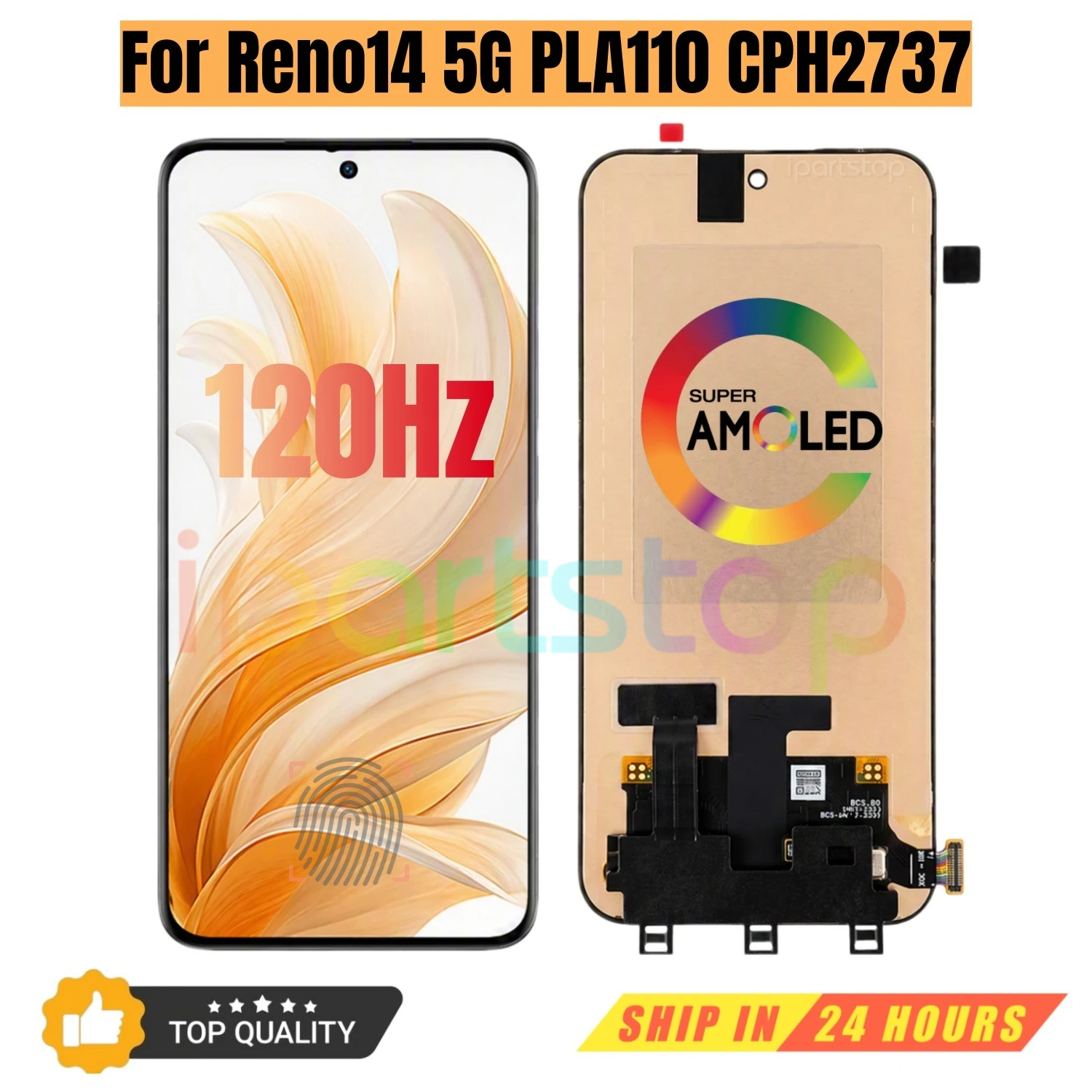 iParts Replacement New Display for Oppo Reno14 5G Reno 14 PLA110 CPH2737 120Hz Touch Screen Assembly OEM all Functions Tested