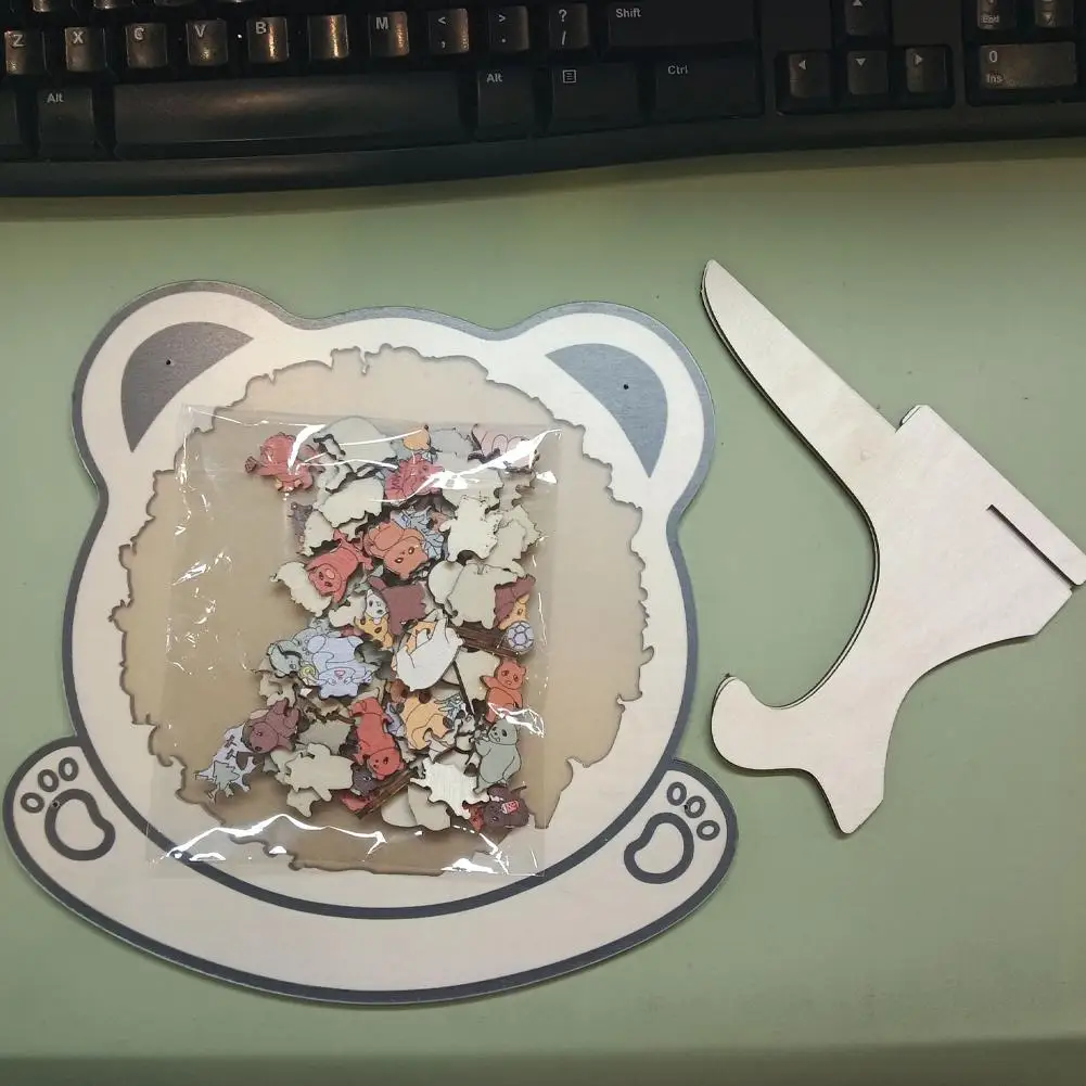 Drewniane puzzle układanki z motywem psa, kota, niedźwiedzia, gra intelektualna DIY, zabawka do relaksu w domu, kreatywny prezent dla dorosłych i dzieci.