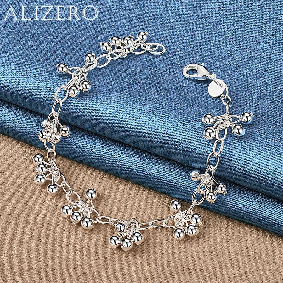 

ALIZERO 925 Sterling Silver Grape Beads Charm Bracelet For Women Creativity Accessories Wedding Party Fashion Jewelry Gift