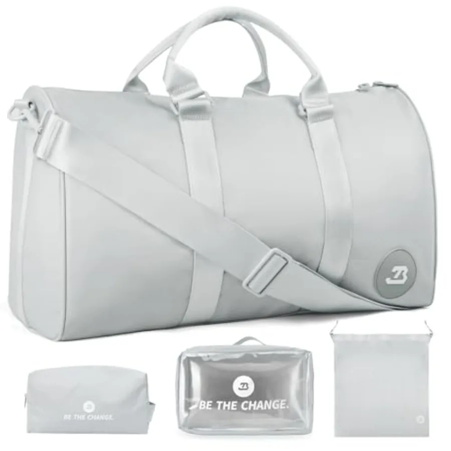 4Pcs/Set Gym Bags Swim Heavy Duty Sports Duffel Bag for Women and Men Waterproof Travel Workout Weekender Bag with 3 Accessory