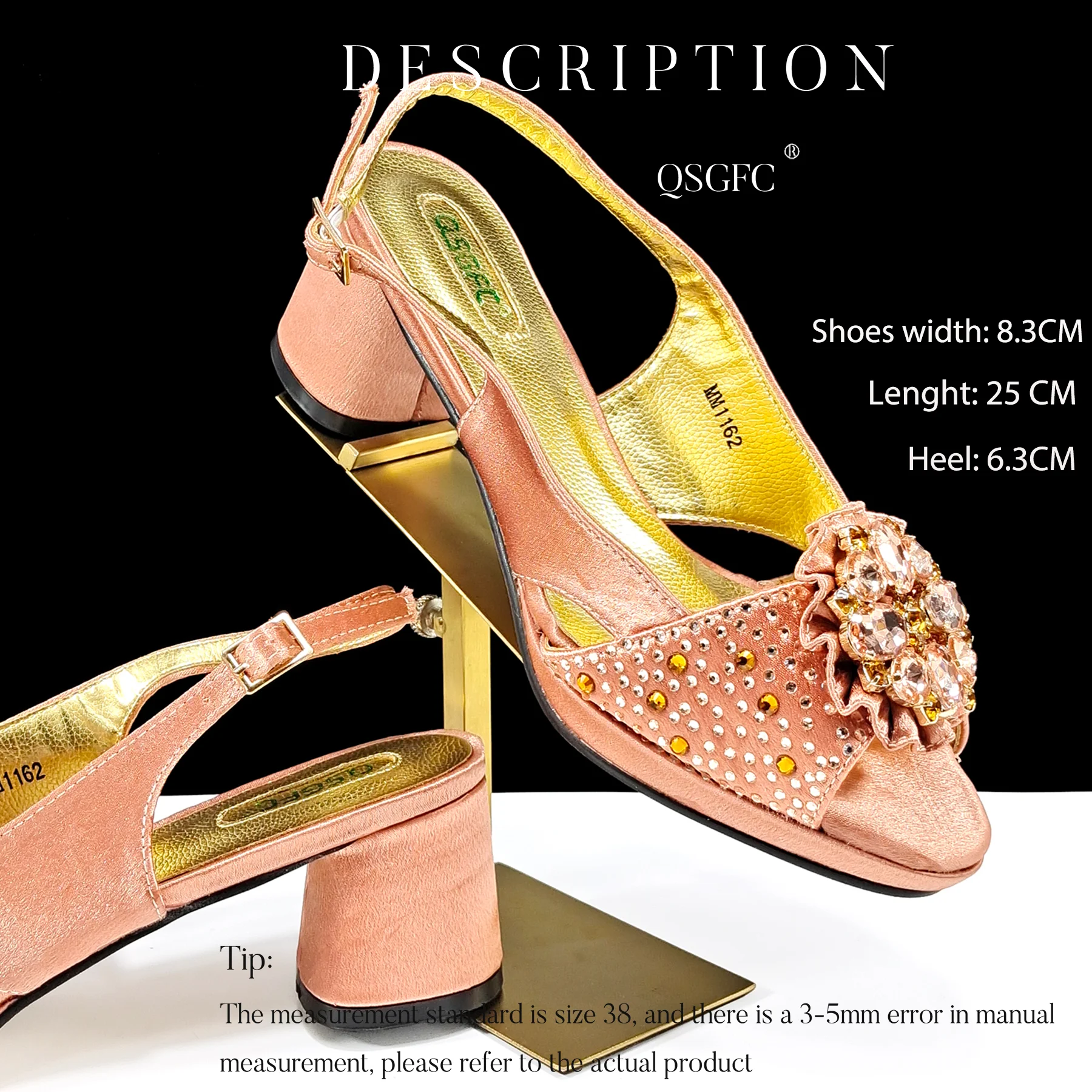 Queena Yan Luxe Peep-Toe Heels & Long Small Bag Set Nigerian Party Shoes and Bag –Comfortable Women\'s Shoes for Elegant Events