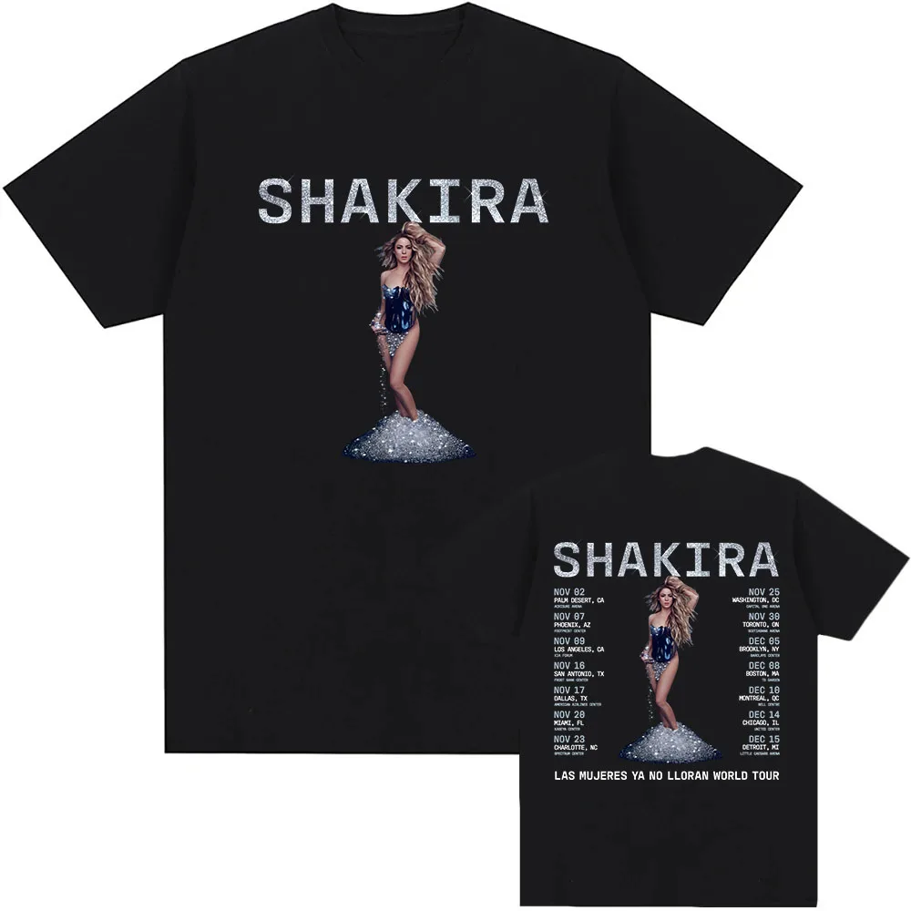 Shakira Singer Tour 2024 Print T-shirts Short Sleeve Cotton Spring Summer Tee-shirt High Quality Soft Comfortable Tshirt Casual