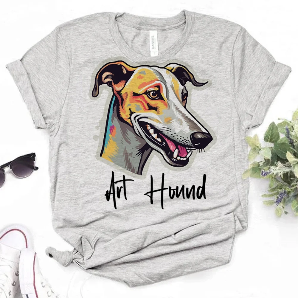 

Greyhound t shirt women comic anime manga top girl graphic designer clothing