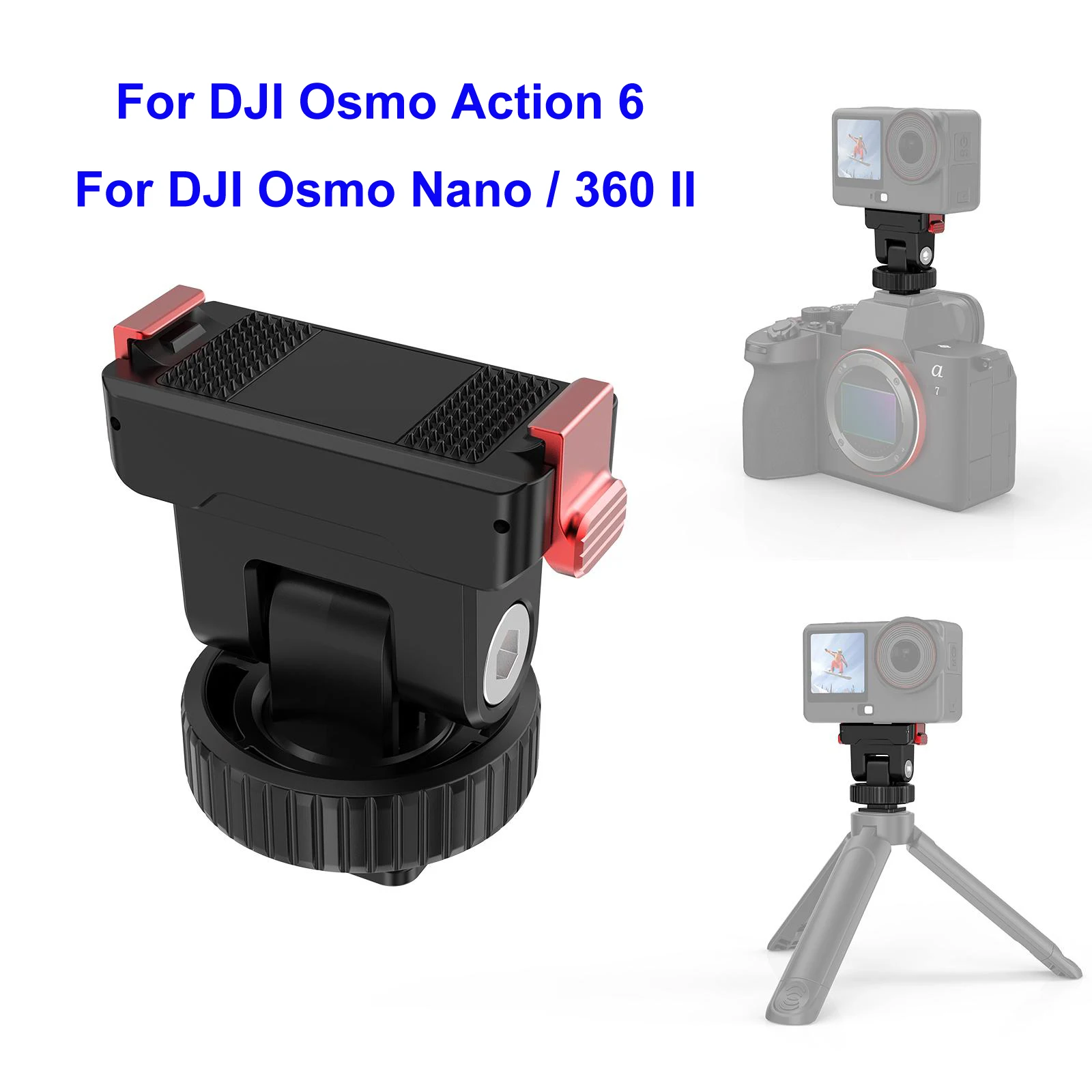 PULUZ for DJI Osmo Action 6 / Nano / 360 II Plastic Gimbal Magnetic Base Action-camera Cold Shoe Quick-Release Mount