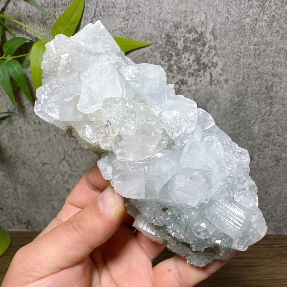 100g-1300g Natural Apophyllite Crystal Cluster Glam Style Rock Crystal Specimen Raw Stone Aquarium