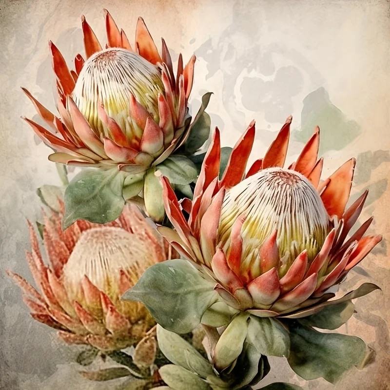 

Vintage Watercolor 5D Diamond Painting Kit - Exotic Flower Wall Art Decoration