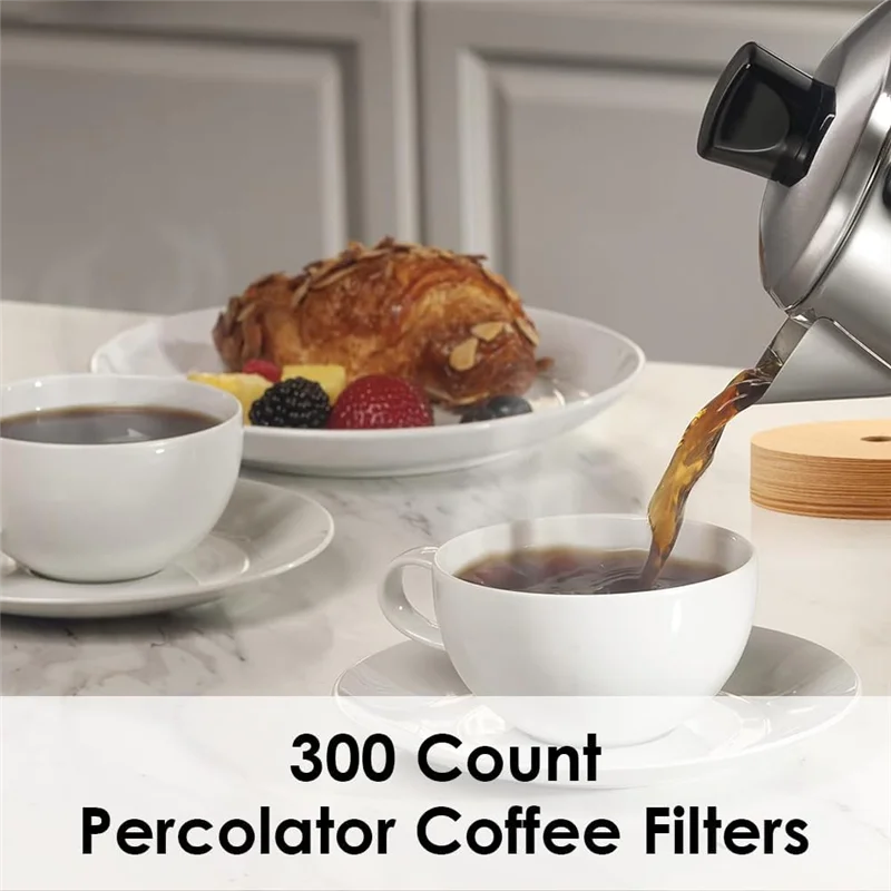 A7THK-Percolator Coffee Filters - 300PCS 3.75In Disc Coffee Filters For Percolator - Unbleached Disposable Percolator Filters