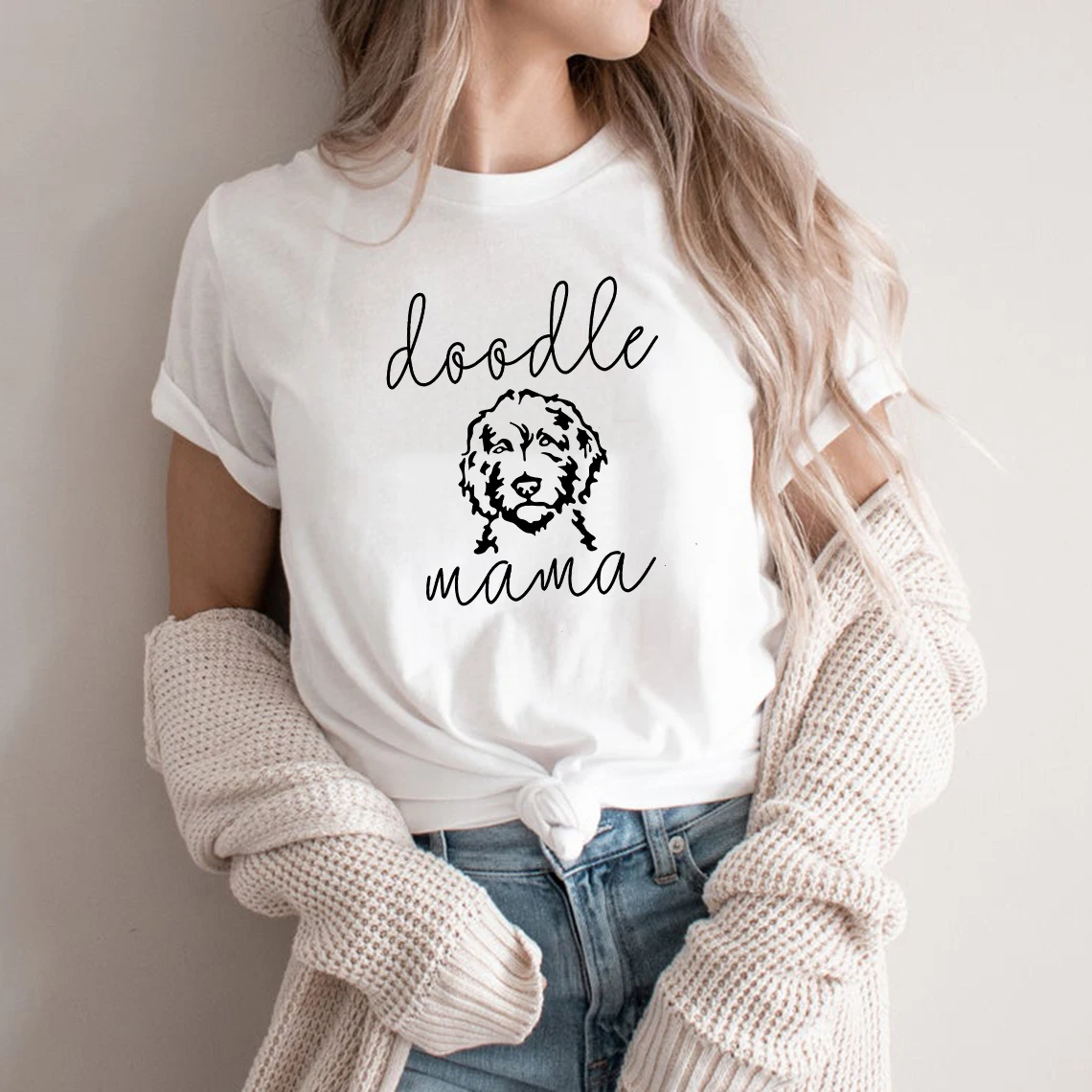 Doodle Mama T-shirt Doodle Mom Shirt Women Graphic T Shirts Short Slevee Printed Tees Vintage Top Dog Lover Gift Casual T-shirts