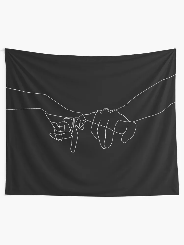 Black Pinky Swear Tapestry Wall Hanging Living Room Decoration Room Decoration Accessories Outdoor Decoration Tapestry