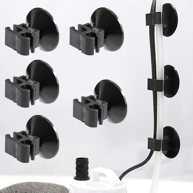 5/10 Stück Aquarium-Saugnapfclips, Aquarium-Luftschlauchhalter für Pumpenkabel, Fischbecken-Sauerstoffschlauch-Schnallen, Drahtbefestiger