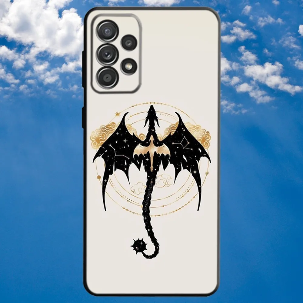 Dragon F_Fourth Wing Art Phone Case For Samsung S21,S22 Ultra,S20,S30 plus,S22 plus,S23,S30 ultra 5G Soft Black Cover