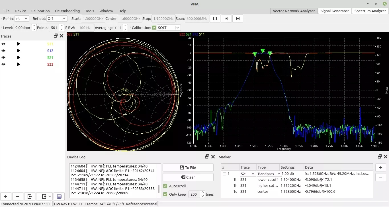 Original LibreVNA 100kHz - 6GHz USB Based full 2-port 2CH Vector Network analyzer VNA Antenna + CNC Metal case