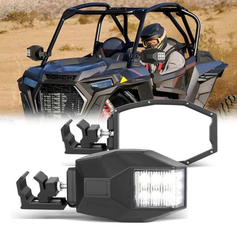 

ATV UTV Side View Mirrors for Can Am Commander and Polaris RZR with HD Glass and Ball Joint Adjustment