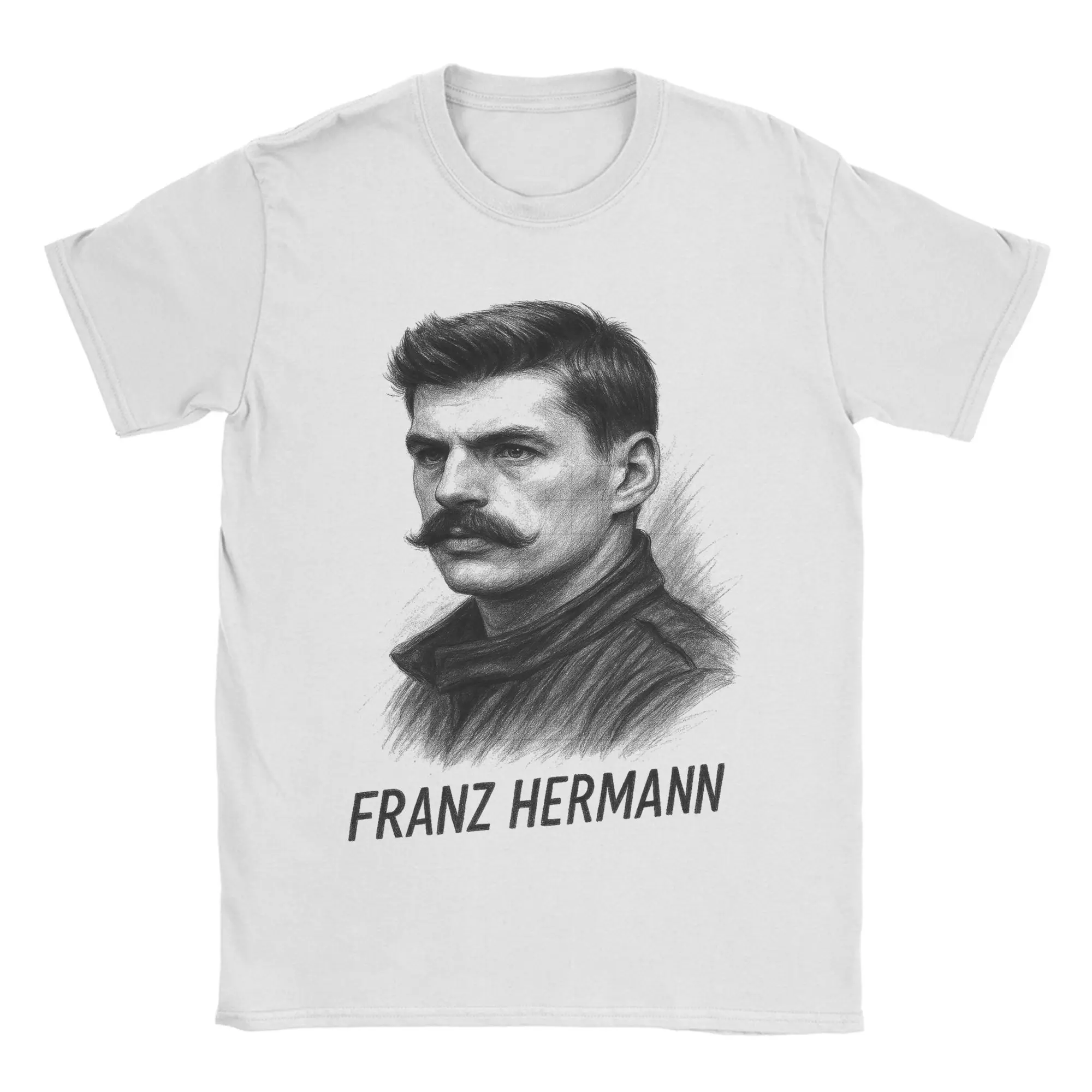 

Футболка с портретом Franz Hermann для мужчин, винтажная футболка из чистого хлопка, футболки с круглым вырезом, одежда с короткими рукавами, большие размеры