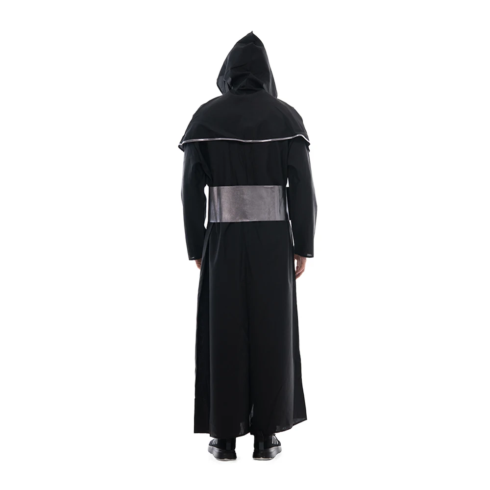 Men’s Medieval Plague Doctor Cosplay Costume Scary Halloween Adult Black Death Outfits Carnival Easter Purim Fancy Dress