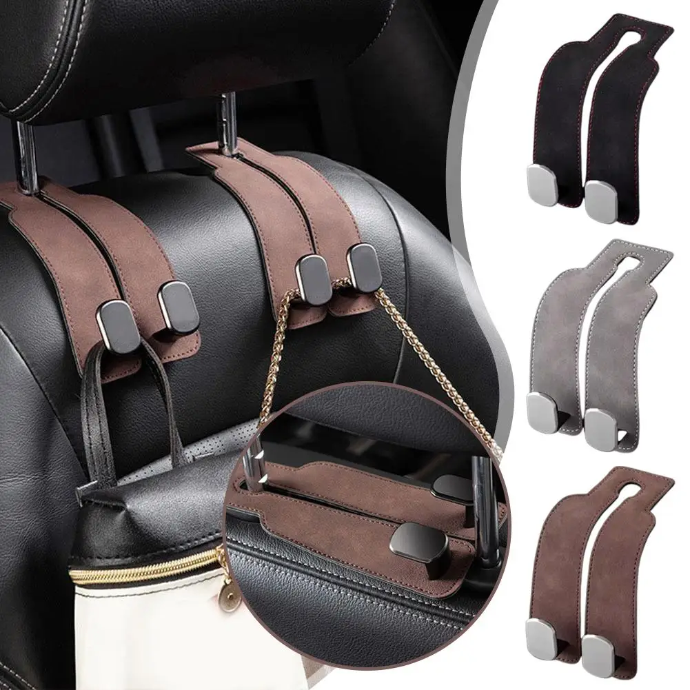 

Hidden Multi-Function Suede Metal Car Seat Back Hooks For Rear Seat Organizer,Auto Storage Accessories L9H4