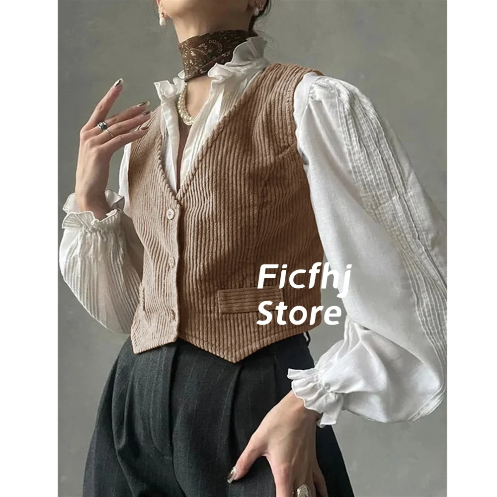 Women Vest Corduroy High Quality  Slim Fit Top Soft And Warm For Autumn Winter Clothing Waistcoat Coats жилетка женская