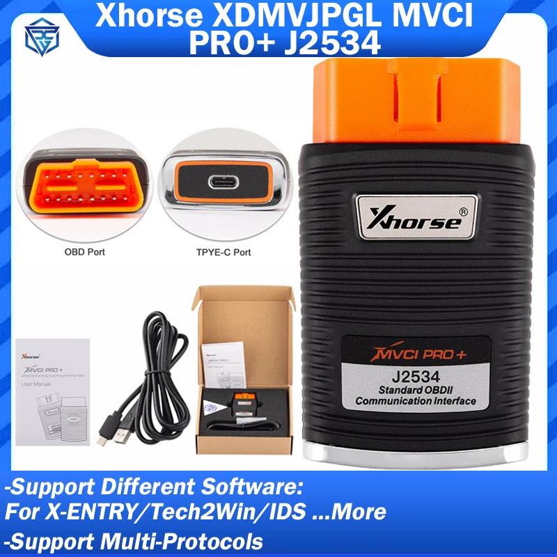 Xhorse XDMVJPGL MVCI PRO+ J2534 Cable Super Vehicle Diagnosis Programming Cable for Mercedes-Benz/ Renault/ Nissan/ Volvo More