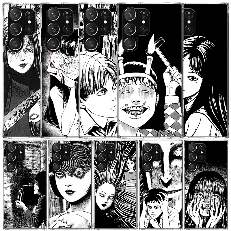 Japanese Horror Comic Anime Phone Case For Samsung Galaxy S24 S25 Edge S26 Ultra S22 S23 Plus S21 + S20 FE Soft TPU Back Cover G