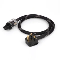D504 Silver plated Power cable Uk Power cable with 15A IEC HI End HIFI uk Power cable