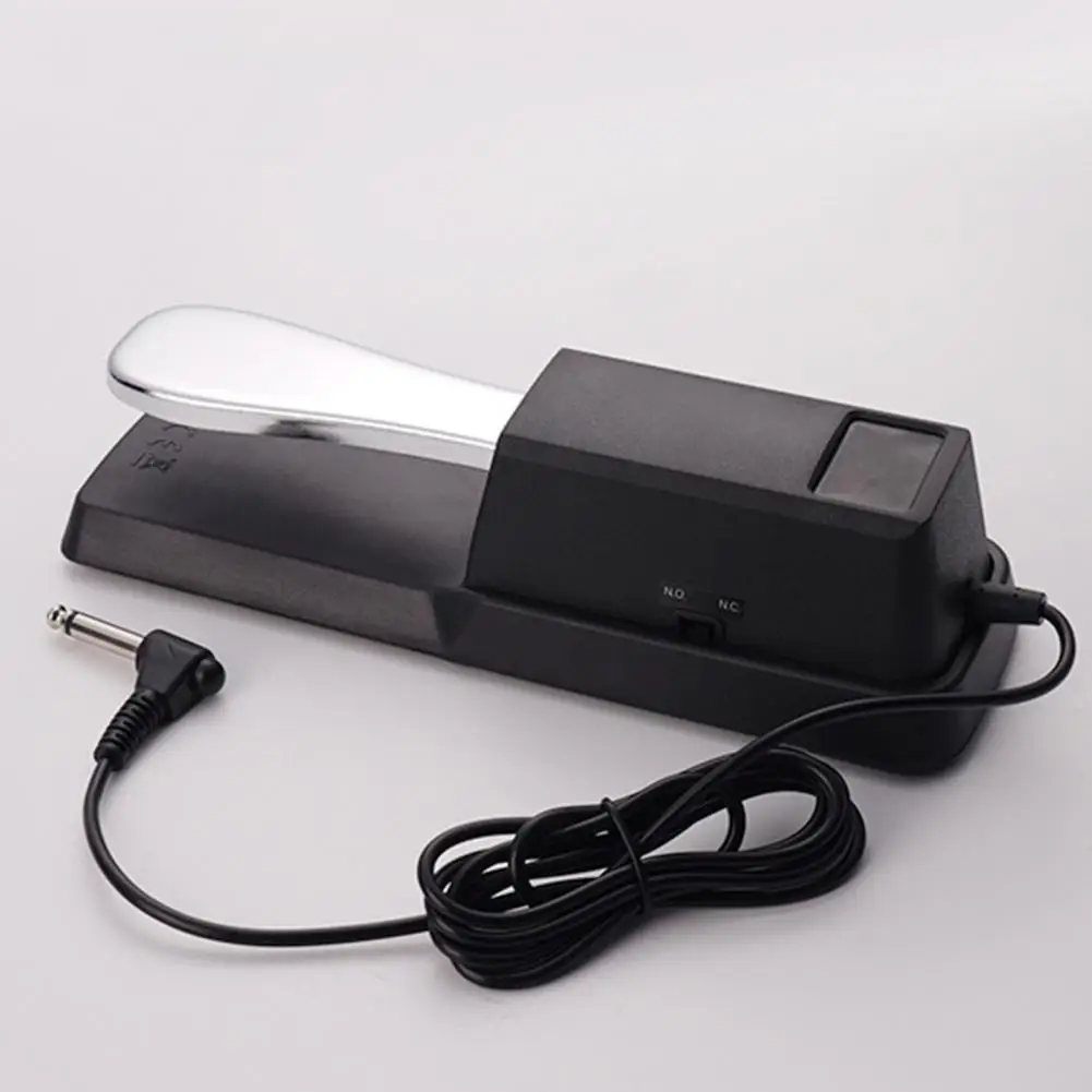 Metal Sustain Pedal Universal Electric Piano Sustain Pedal Non-slip Metal Foot Controller 6.5mm Connector Digital Keyboard