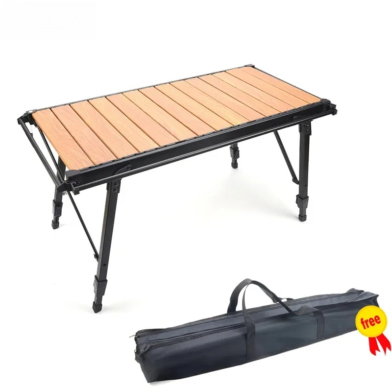 Foldable Aluminum Alloy Camping Table Portable IGT Kitchen System Adjustable Height Three Section Outdoor Picnic Night Market