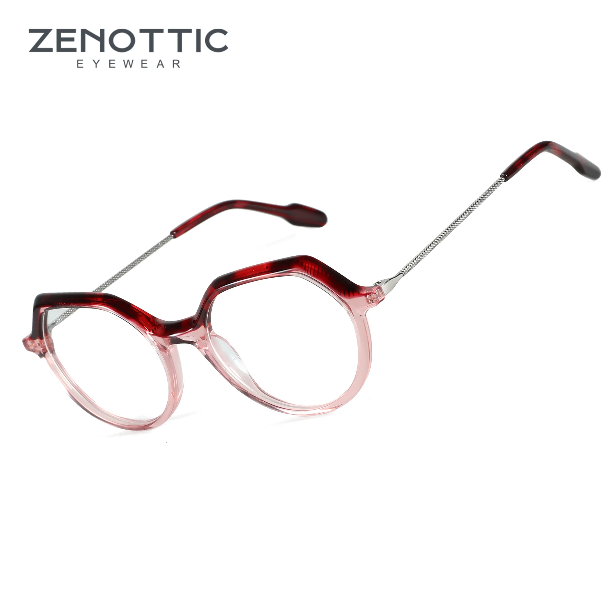 

ZENOTTIC Retro Hexagon Eyeglass Frame Trend Butterfly Eyewear Ladies Non-prescription Acetate Glasses 197