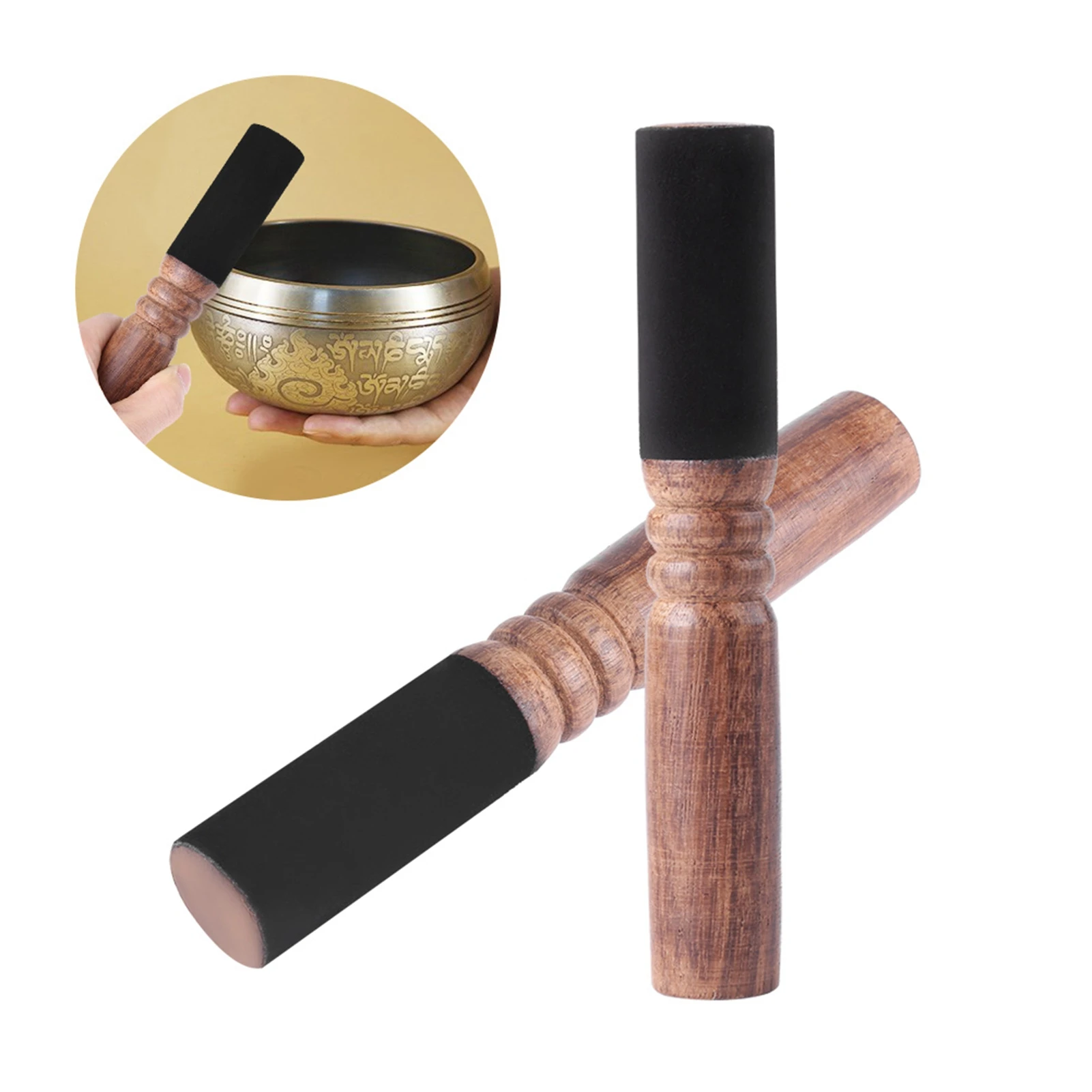 1PC Tibetan Buddhism Singing Bowl Wood Mallet Striker Wooden Stick Religious Article