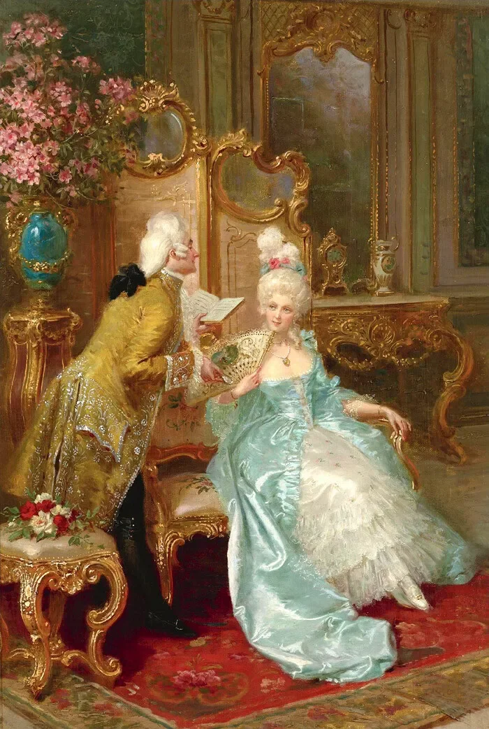Sweet poetry reading Classical ,Art Picture Print Silk Poster Living Room Decor, Home Wall