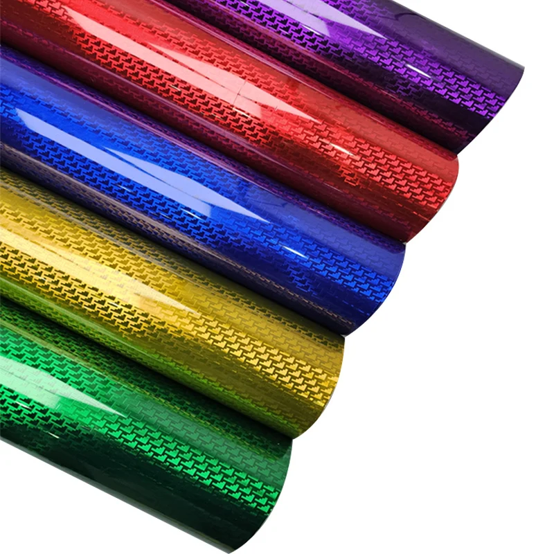 PET forged electroplated airplane pattern carbon fiber sticker interior center console bright black rearview mirror film