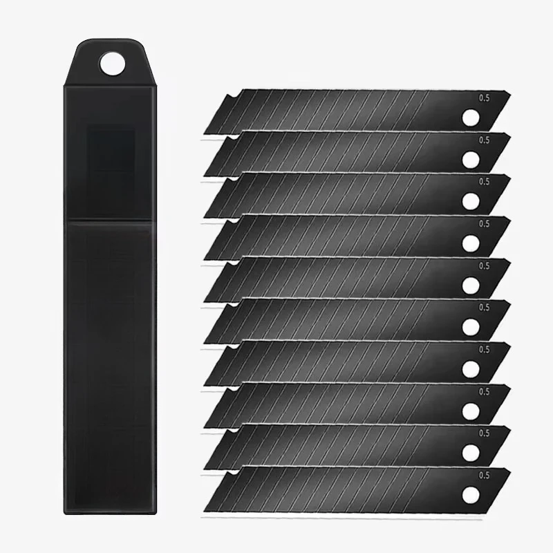 10/100PCS Carbon Steel Utility Knife Blades 100mm*18mm Black Replacement Blades for DIY, Office, Carving & Stationery image 5
