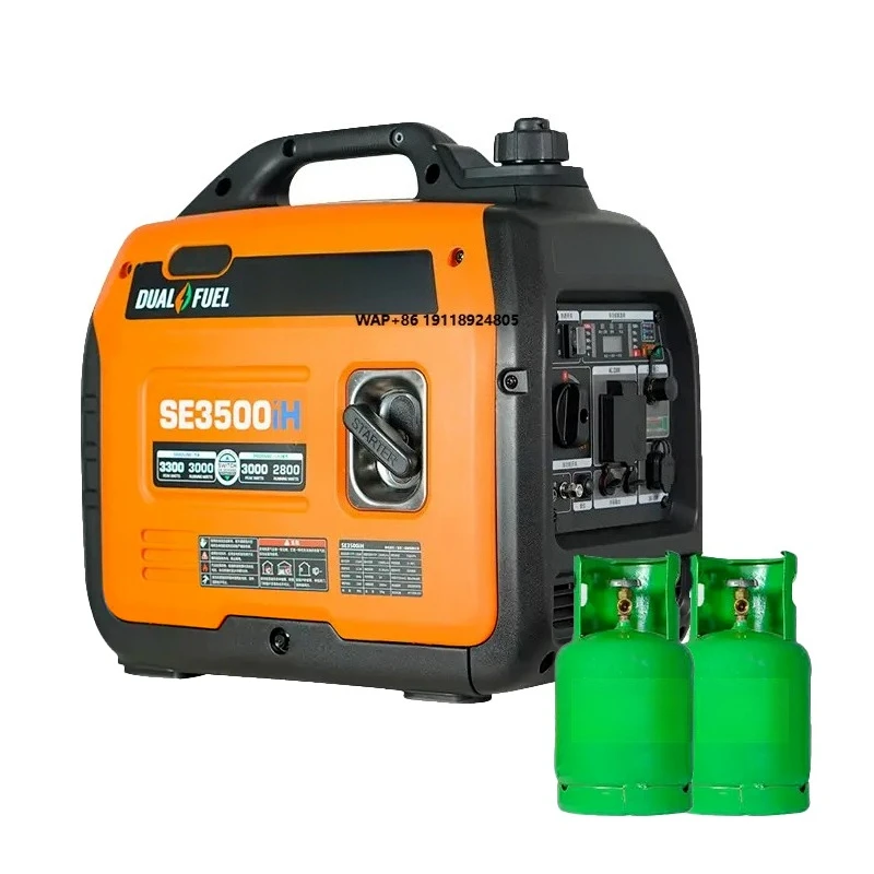 

3.5KW 6.5KW LPG LNG Dual Fuel Remote Start Silent Natural Gas Portable Power Inverter Electric Generator for Home Use