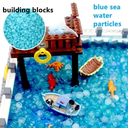 Universal Small Bricks 6141 Plate 1x1 Round Transparent Blue Brick Building Blocks Ocean Seascape Seawater Parts House DIY Toys