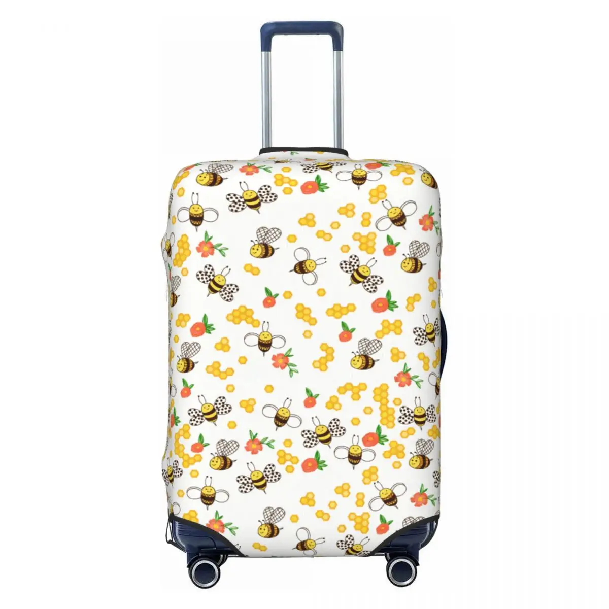 

Защитный чехол для чемодана с забавным рисунком пчел и цветов, защитный чехол для чемодана 18-32 дюймов
