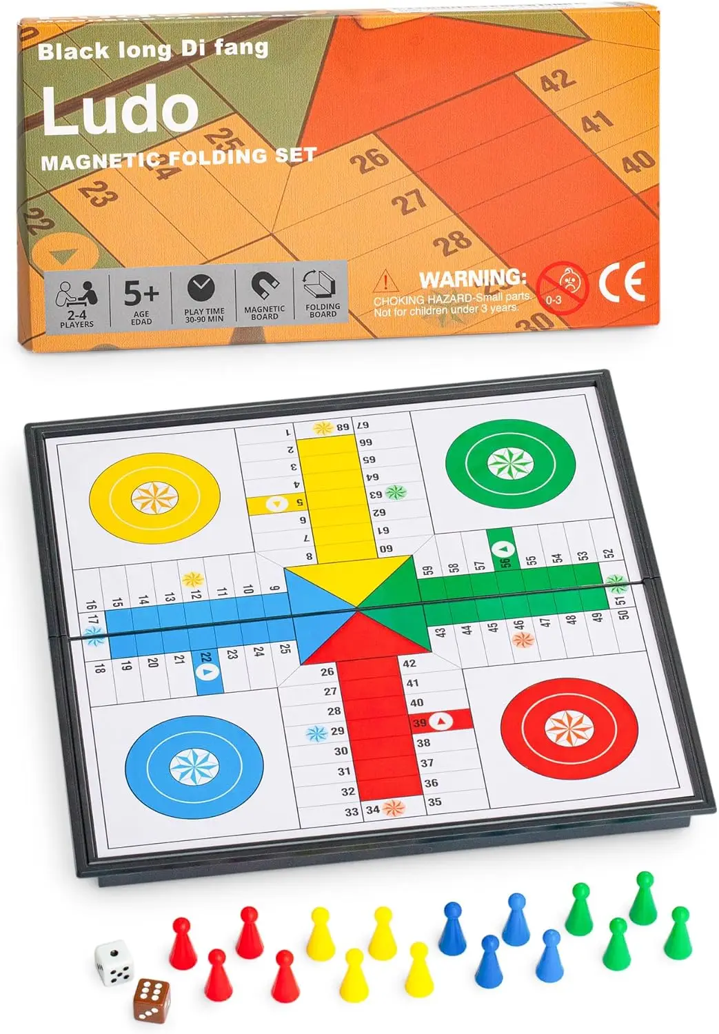 

Magnetic Ludo Travel Board Game - 9.75'' Foldable Set for Family Fun