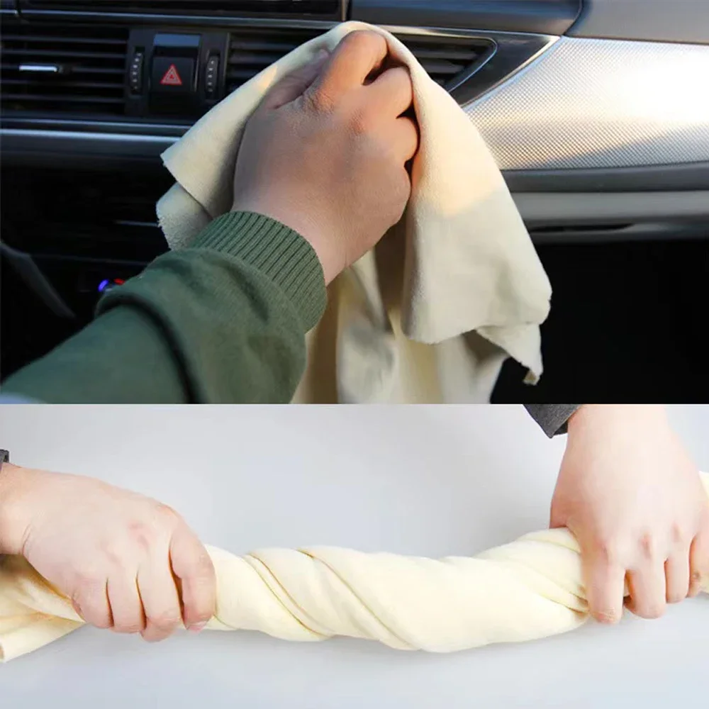 Super Absorbent Car Wash Towels, Chamois Leather Quick-Dry Towels, Fit for Car, Home, Kitchen, Furniture, and Glass Clean
