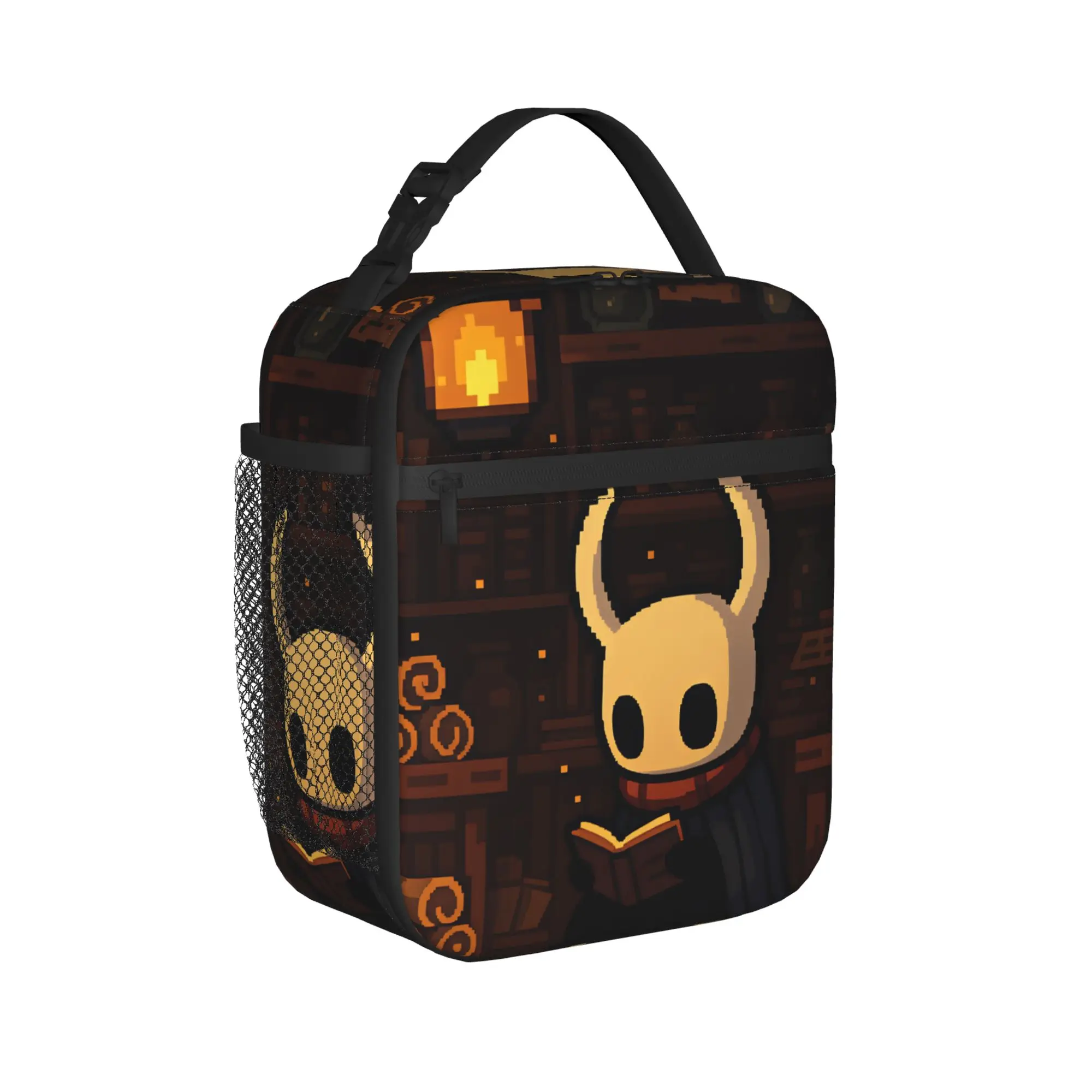 Hollow Knights Lunch Bag  Travel Lunch Box For Unisex Casual Graphic Design Tote Food Bags Oxford Portable Cooler Bag