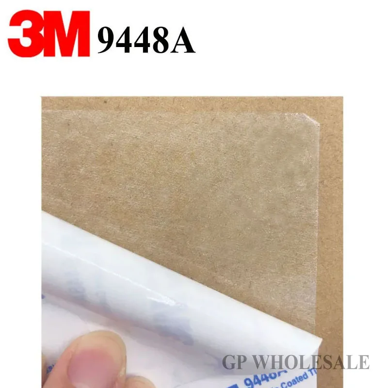 2sheets Pre-cut A4 Size 3M 9448 Double Sided Adhesive Tissue Tape, widely Use for Home, Office, Student, Phone Repair Fix