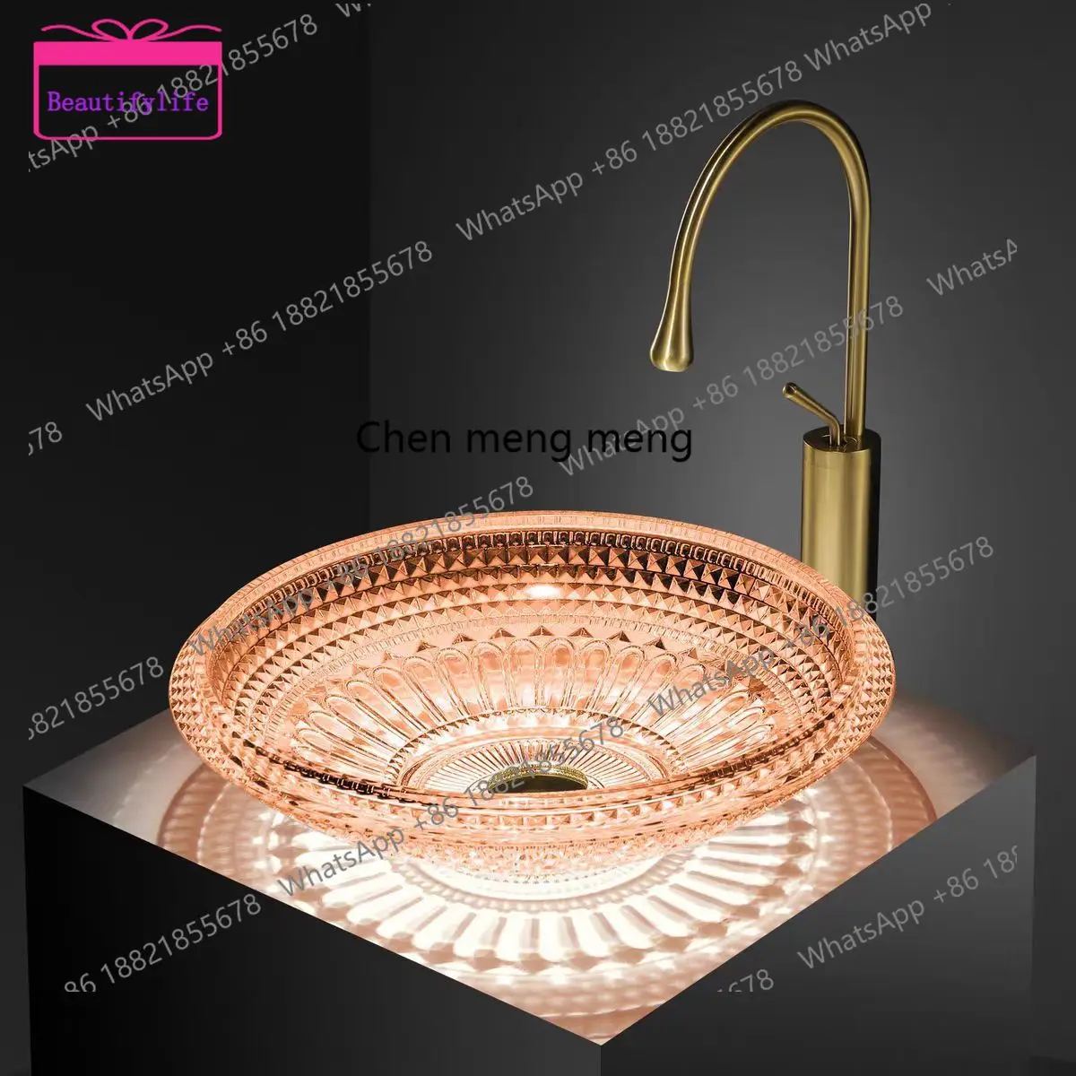 

YL Simple round widened art basin, transparent glass basin