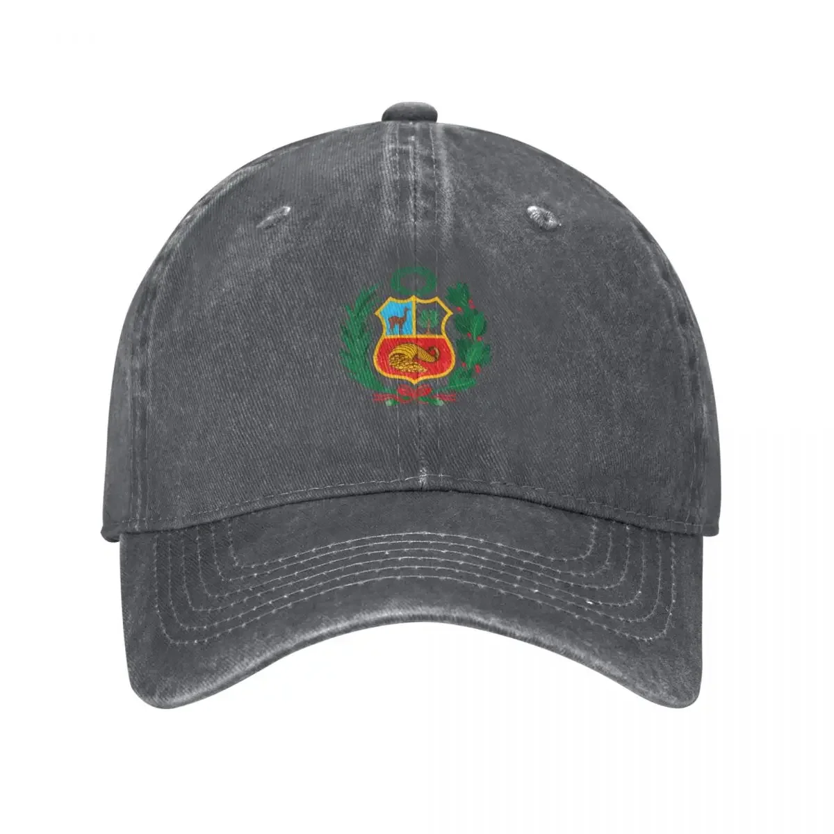 Color national coat of arms of Peru Baseball Cap Custom Cap Luxury Cap Big Size Hat black Female Men's
