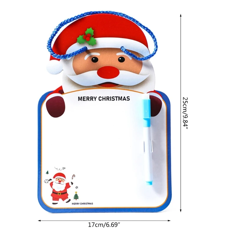 Tablero dibujo navideño 4 Uds., pizarra blanca doble cara 25x17cm para dibujo niños